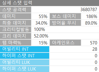 스펙계산기 사용법 | 메이플 인벤