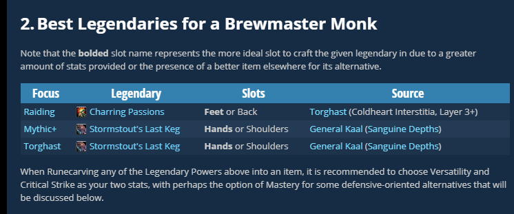 best brewmaster legendaries