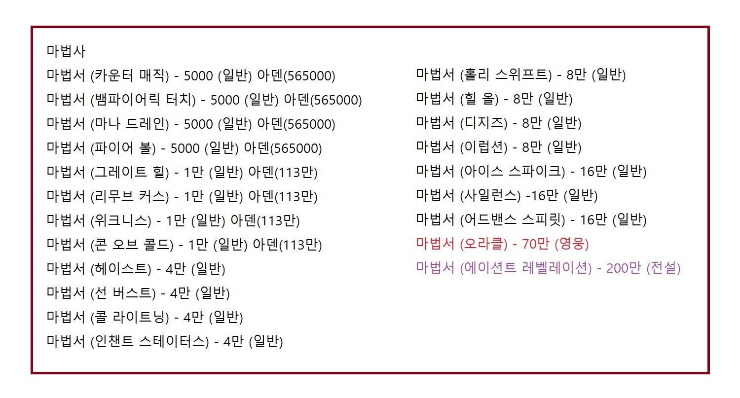 혈맹상점 혈맹상인 명코스킬 영웅스킬 전설스킬 명예코인 클체 | 리니지M 인벤