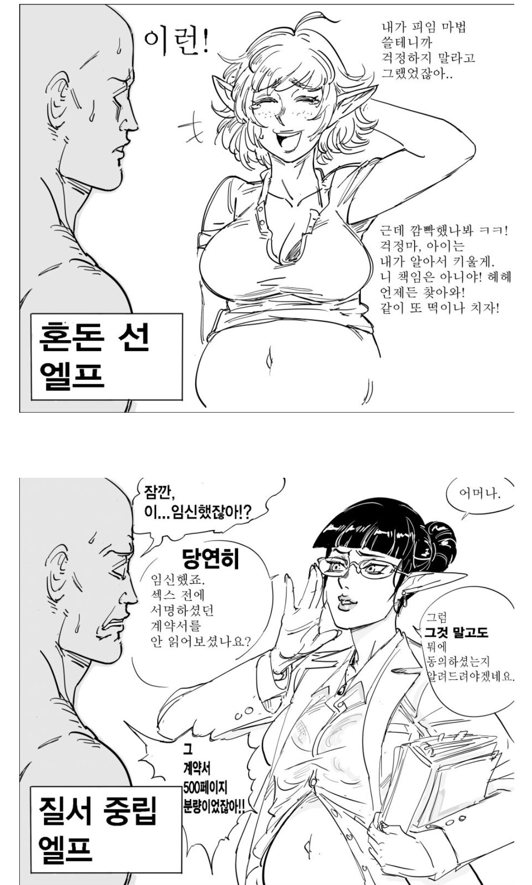 ㅎㅂ)성향별 임신한 엘프 만화 | 메이플 인벤