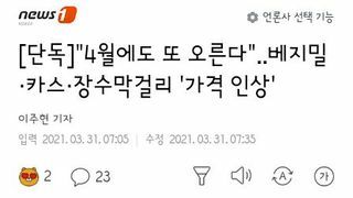 4월부터 가격 인상되는 물건들