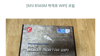 [MSI B560M 박격포 WIFI] 메모리 오버클럭 사용기