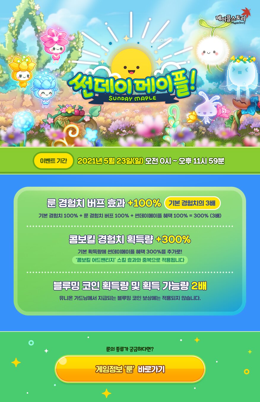 이번 선데이 메이플 : 룬-콤보 킬 | 메이플 인벤