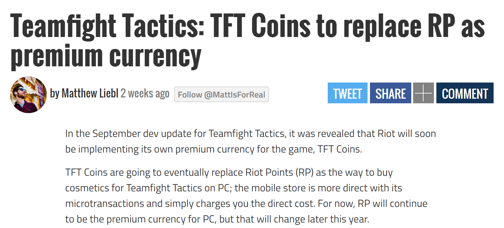 롤체(TFT)를 분리하고 TFT coin을 만든 이유 | LoL 인벤