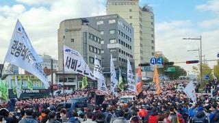 약2만명 규모 모인 민노총 동대문 기습집회
