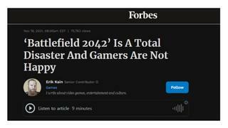 포브스' 기자가 '배틀필드2042' 를 저격한 이유.gamer
