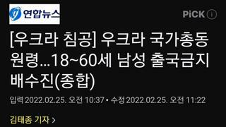 우크라 국가총동원령…18∼60세 남성 출국금지 배수진(종합)