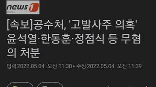 [속보]공수처, '고발사주 의혹' 윤석열·한동훈·정점식 등 무혐의 처분