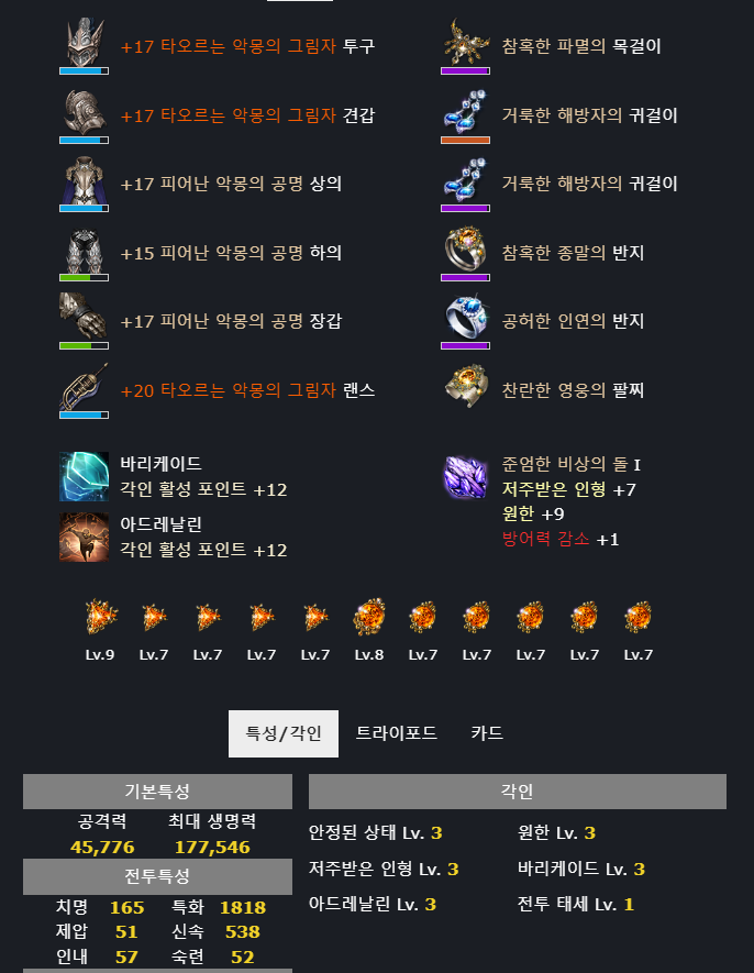 로스트아크 인벤 : 전태 -> 고기 각인 질문 - 로스트아크 인벤 워로드 게시판 전태 -&gt; 고기 각인 질문