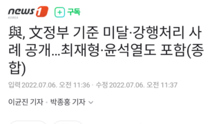 與, 文정부 기준 미달·강행처리 사례 공개…최재형·윤석열도 포함
