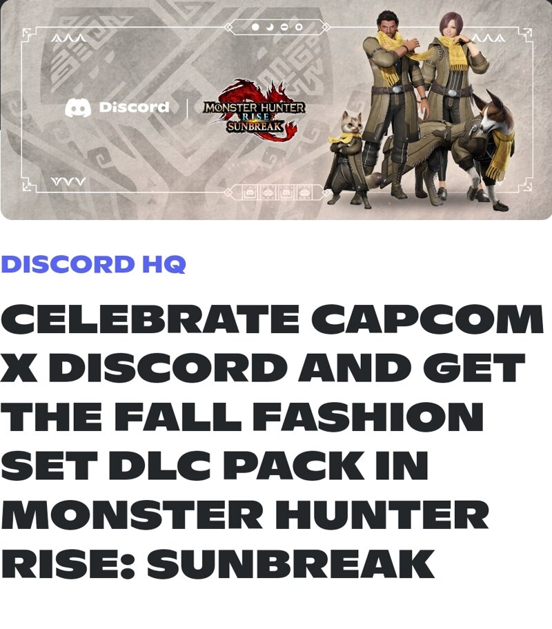 Celebrate Capcom x Discord and Get the Fall Fashion Set DLC pack