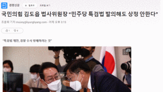 국힘 김도읍 법사위원장 민주당특검법발의해도 상정안한다