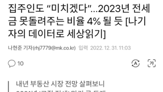 집주인도 “미치겠다”...2023년 전세금 못돌려주는 비율 4% 될 듯