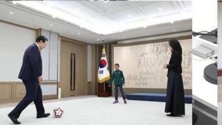 한국에서 심장수술한 15세 캄보디아청소년 대통령실초청사진 ㅋㅋ