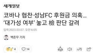 코바나 협찬·성남FC 후원금 의혹… ‘대가성 여부’ 놓고 檢 판단 갈려