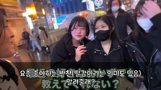 여자들 반찬에 대해 묻는 일본 유튜버