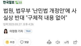 법원, 법무부 '난민법 개정안'에 사실상 반대 
