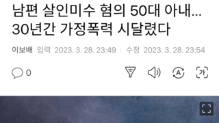 남편 살인미수 혐의 50대 아내…30년간 가정폭력 시달렸다