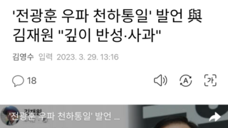 '전광훈 우파 천하통일' 발언 與 김재원 