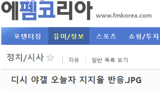 디시 야갤 오늘자 지지율 반응