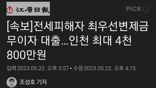 [속보]전세피해자 최우선변제금 무이자 대출…인천 최대 4천800만원