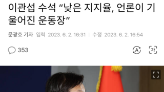 이관섭 수석 “낮은 지지율, 언론이 기울어진 운동장”
