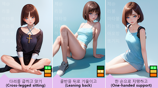 다양한 앉은 포즈들을 검증해 보자.