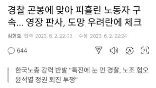 경찰 곤봉에 맞아 피흘린 노동자 구속... 영장 판사, 도망 우려란에 체크