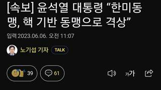 윤석열 대통령 “한미동맹, 핵 기반 동맹으로 격상”