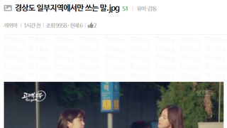 경상도 일부 지역 사람들만 쓴다는 표현