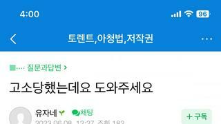 요즘 한창 심해지고 있다는 토렌트 단속