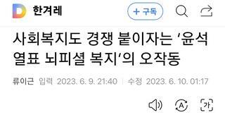 사회복지도 경쟁 붙이자는 ‘윤석열표 뇌피셜 복지’의 오작동