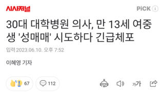 30대 대학병원 의사, 만 13세 여중생 '성매매' 시도하다 긴급체포