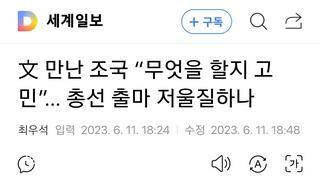 文 만난 조국 “무엇을 할지 고민”… 총선 출마 저울질하나