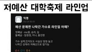 저예산 대학축제 라인업