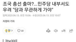 점점 가시권으로 들어오는 조국 총선 출마