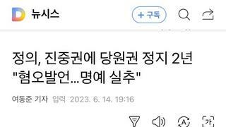 정의당, 진중권 당원권 2년정지