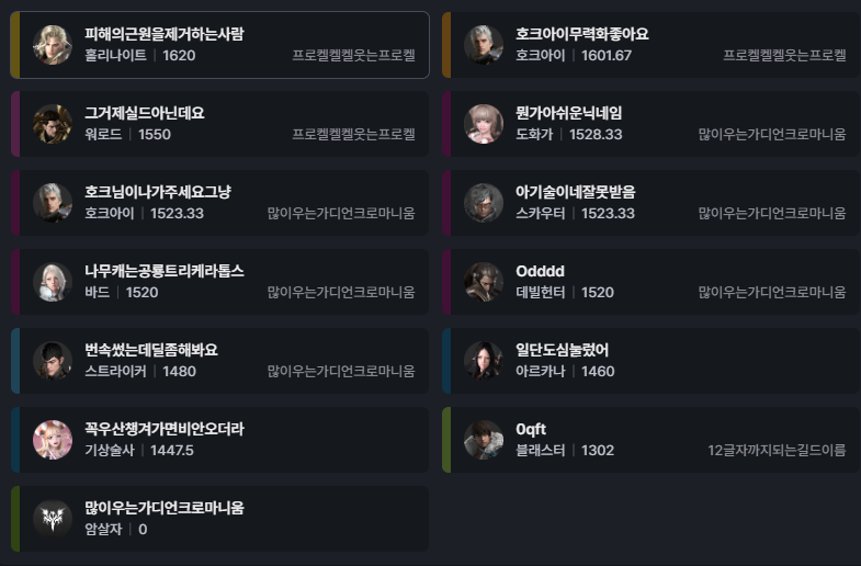 로스트아크 인벤 : 기술 스카 닉네임 추천해주세요 - 로스트아크 인벤 스카우터 게시판 로스트아크 인벤 : 기술 스카 닉네임 추천해주세요 - 로스트아크 인벤 스카우터 게시판