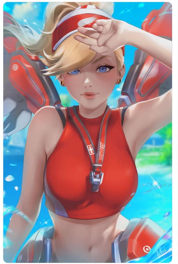 오버워치2 인벤 : 해상구조대 메르시 팬아트 - 오버워치2 인벤 자유게시판 해상구조대 메르시 팬아트