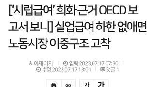 [‘시럽급여’ 희화 근거 OECD 보고서 보니] 실업급여 하한 없애면 노동시장 이중구조 고착