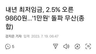 최저시급 고작 200원 인상, 사실상 삭감