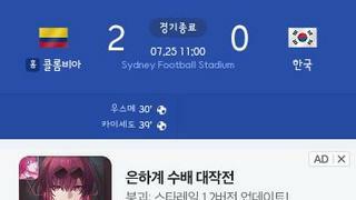 여자월드컵 대한민국 첫경기 2ㄷ0으로 패배