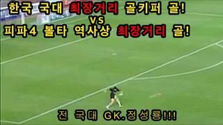 한국 국대 최장거리 골키퍼골vs피파4 역사상 최장거리 골!