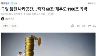 구멍 뚫린 나라곳간…'적자 68조' 채무도 1100조 육박