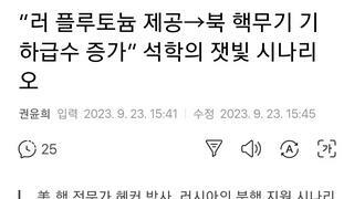 “러 플루토늄 제공→북 핵무기 기하급수 증가” 석학의 잿빛 시나리오