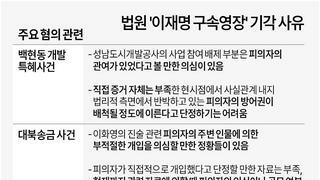 [그래픽] 법원 '이재명 구속영장' 기각 사유