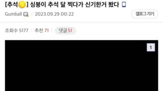추석 달 사진 찍다가 신기한거 본 디시인