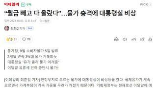 대통령실 - 비상! 비상! 비상! 물가 많이 올랐다 / 월급 빼고 다 올랐다