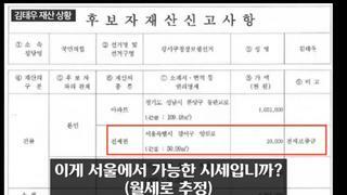 강서구청장후보 전세 천만원?재산신고?