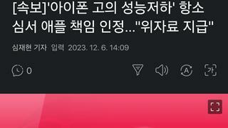 [속보]'아이폰 고의 성능저하' 항소심서 애플 책임 인정…